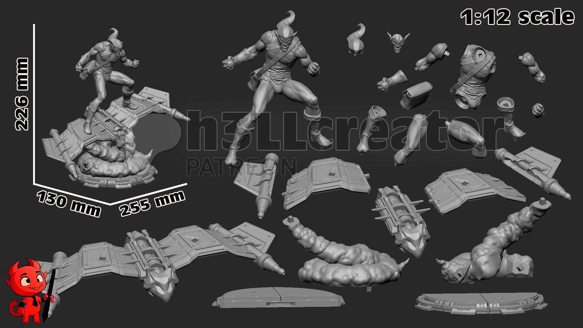 Green Goblin (Marvel) resin figure by h3LLcreator — studio render 13