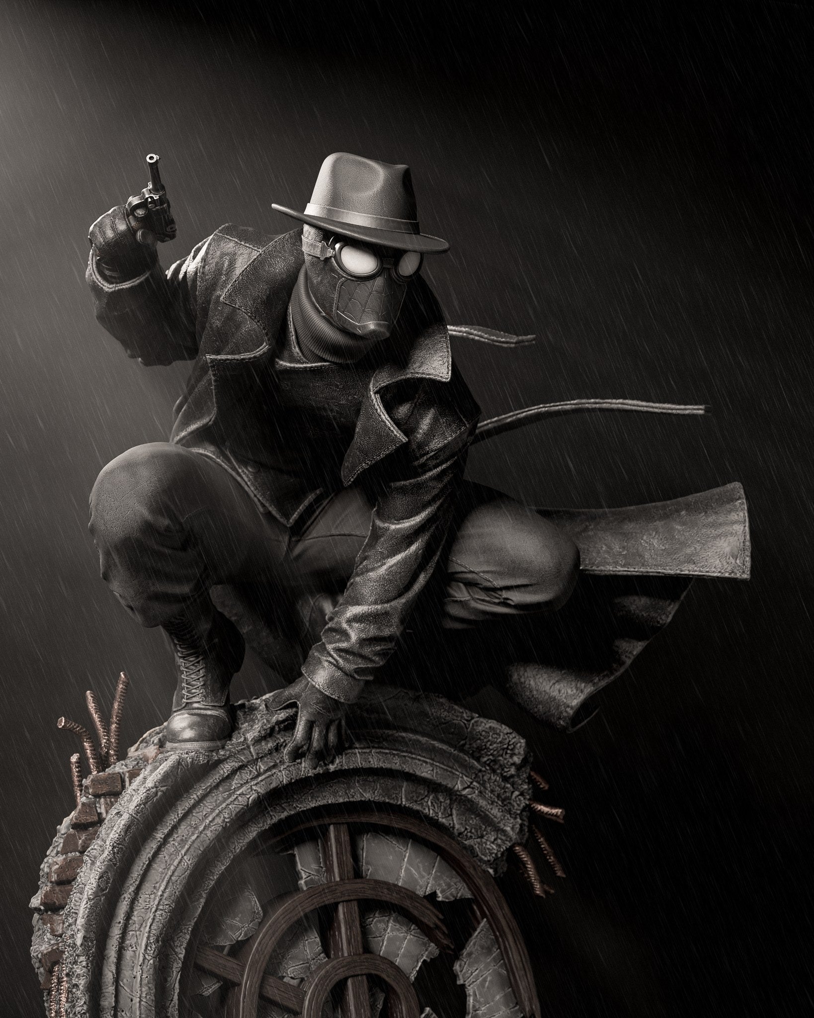 Spider-Man Noir (Marvel) resin figure by CA 3D Studios — studio render 1