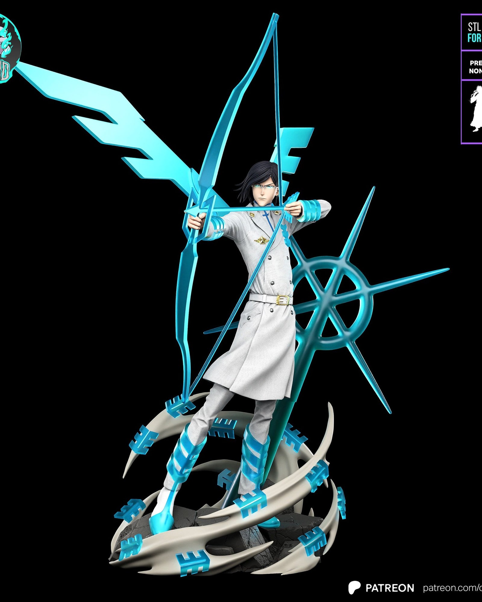 Uryu Ishida (Bleach) resin figure by Kaidan 3D — studio render 2