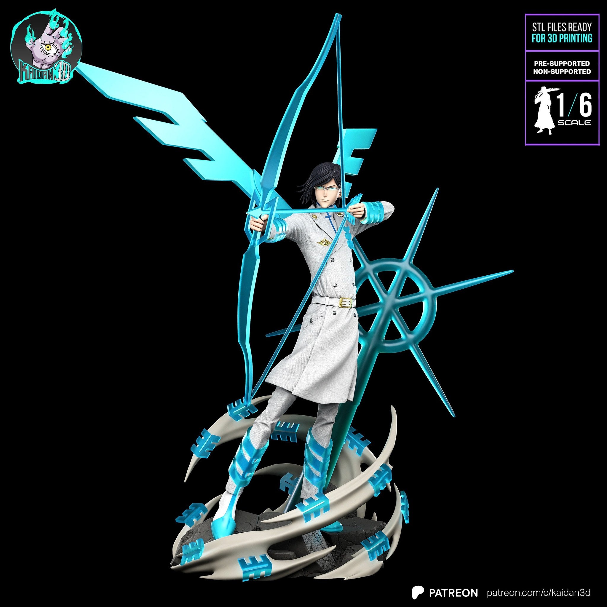 Uryu Ishida (Bleach) resin figure by Kaidan 3D — studio render 2