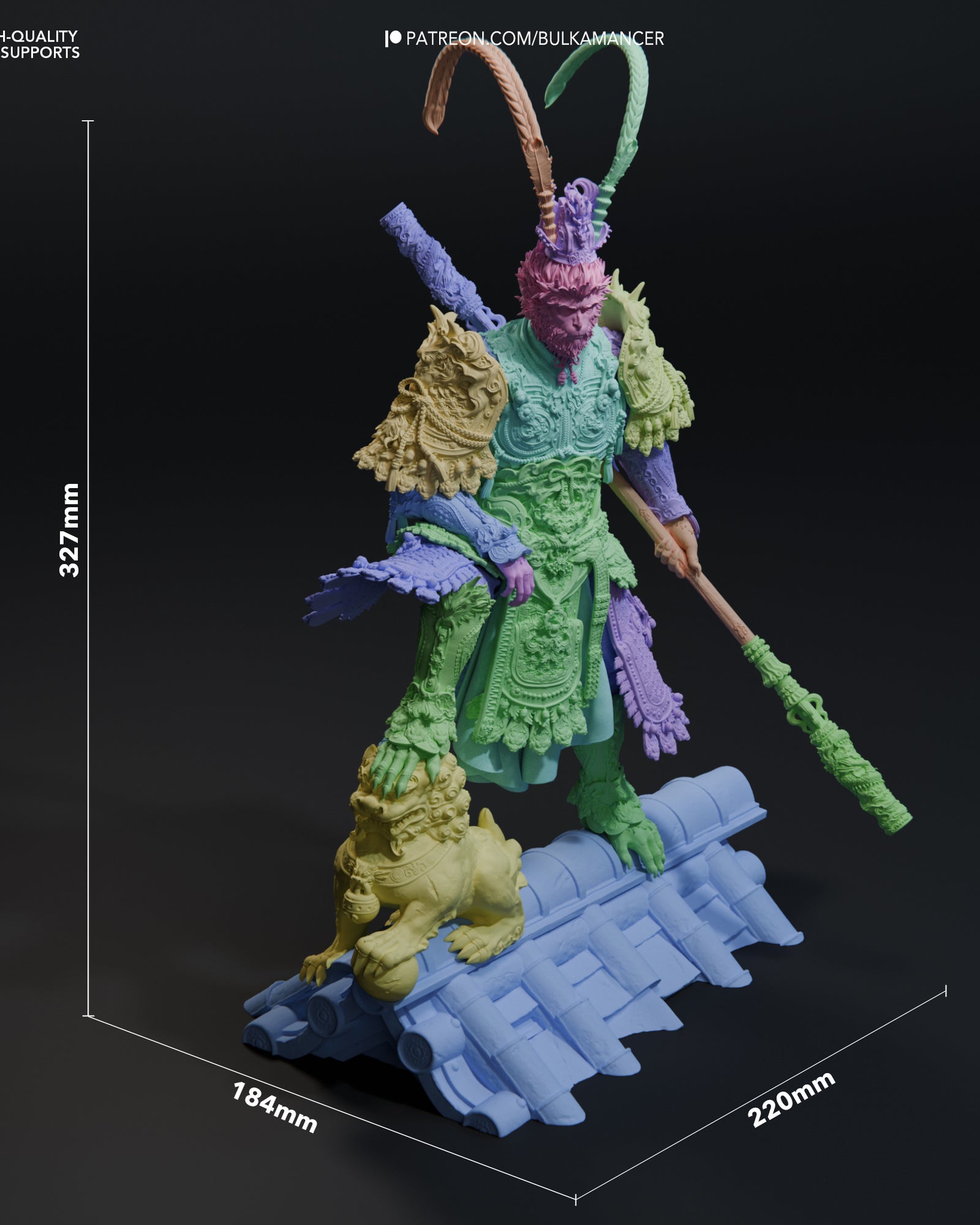 The Destined One (Black Myth Wukong) resin figure by Bulkamancer — studio render 5
