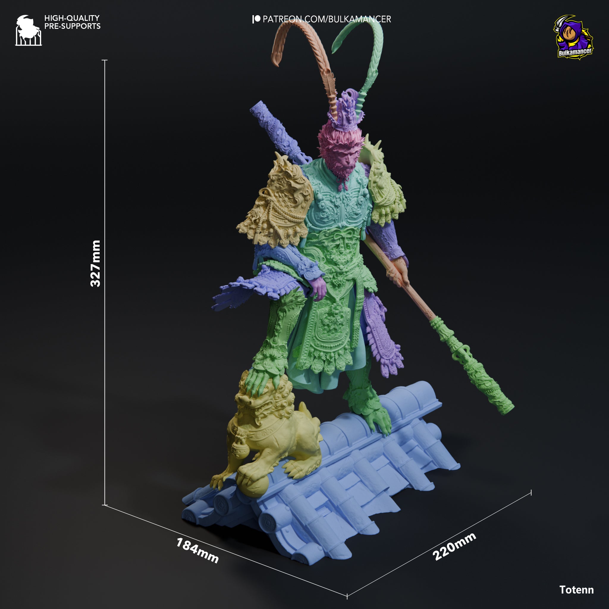 The Destined One (Black Myth Wukong) resin figure by Bulkamancer — studio render 5
