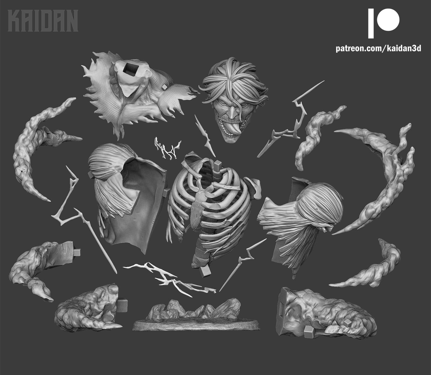 Attack Titan (Attack on Titan) resin figure by Kaidan 3D — studio render 5