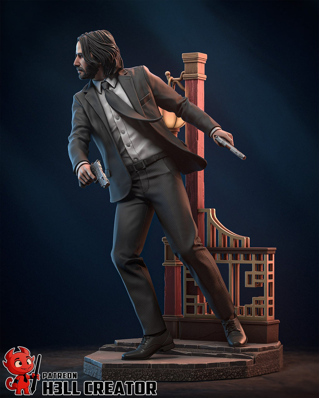 John Wick (John Wick) resin figure by h3LLcreator — studio render 6