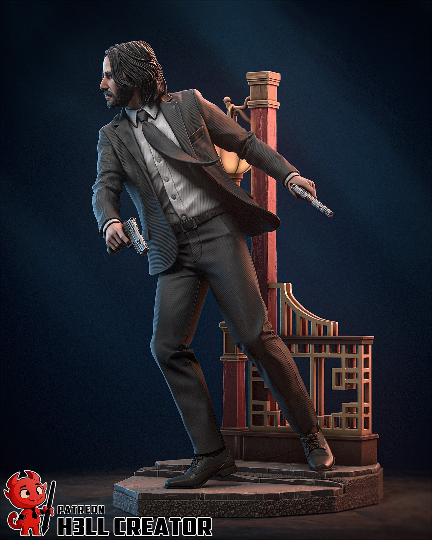 John Wick (John Wick) resin figure by h3LLcreator — studio render 6