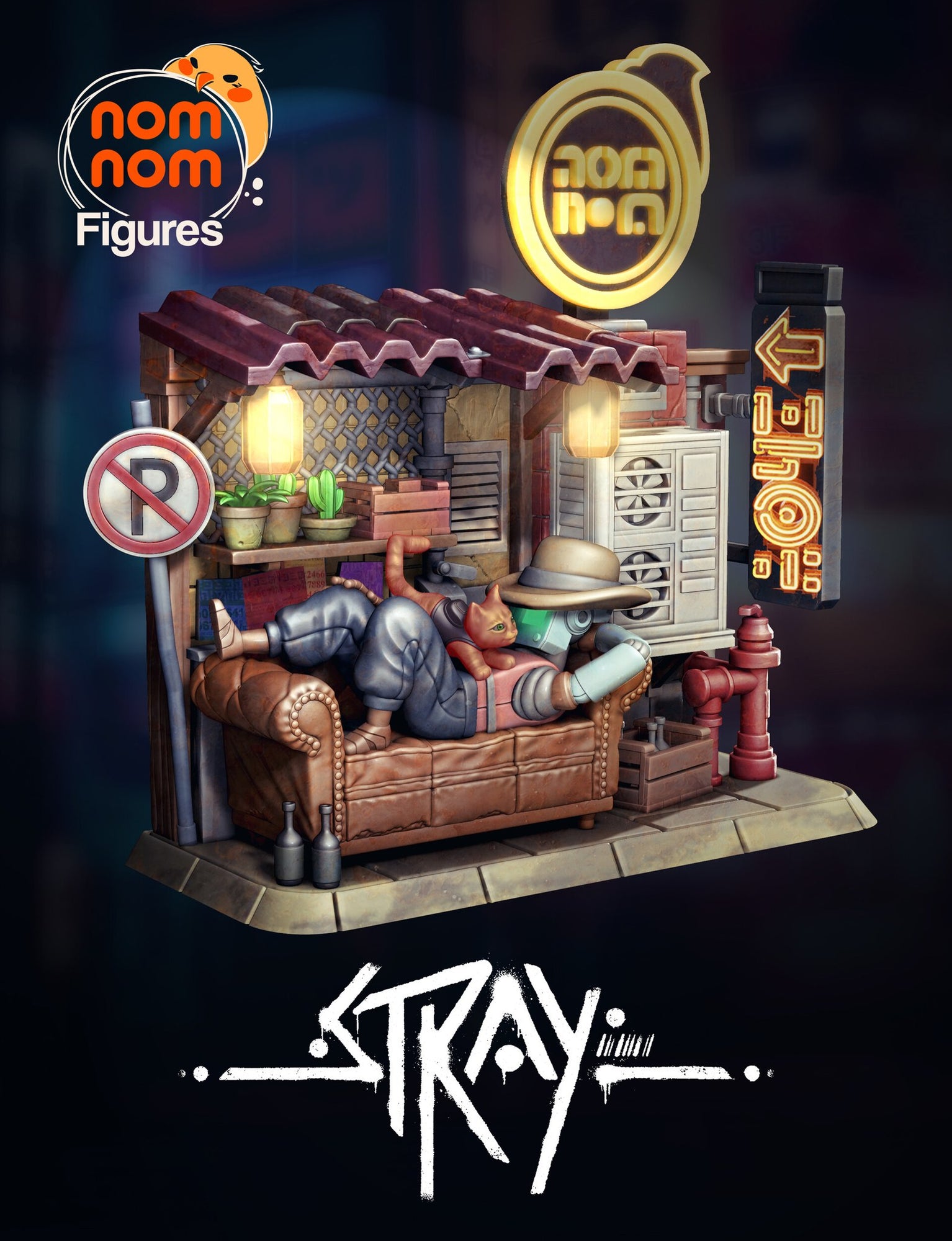 Cat Stray Chibi resin figure by NomNom Figures — studio preview 1