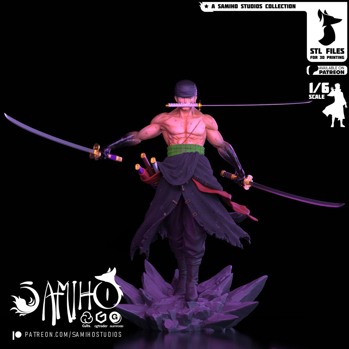 roronoa zoro one piece samiho studios ashura