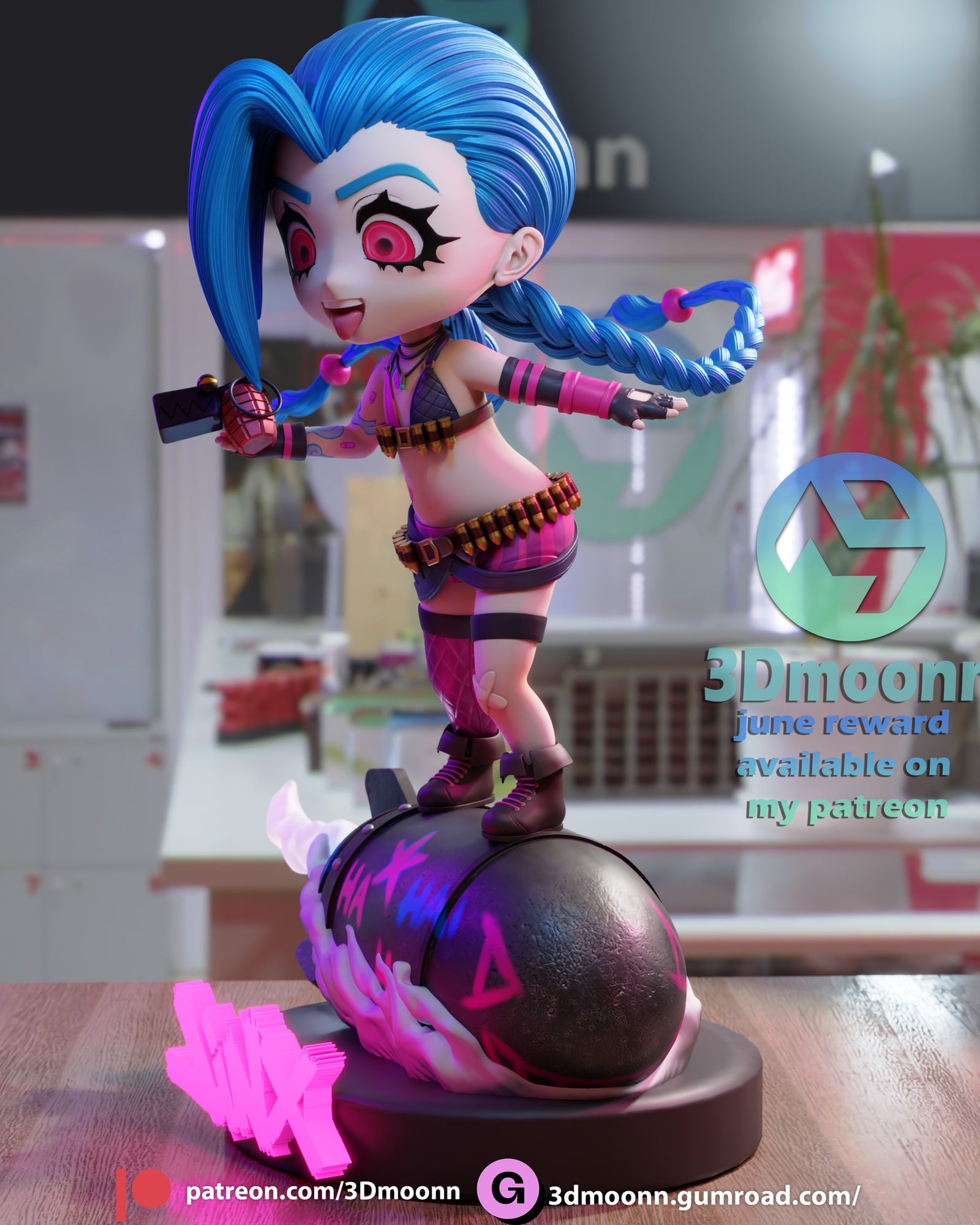 jinx arcane 3dmoonn chibi