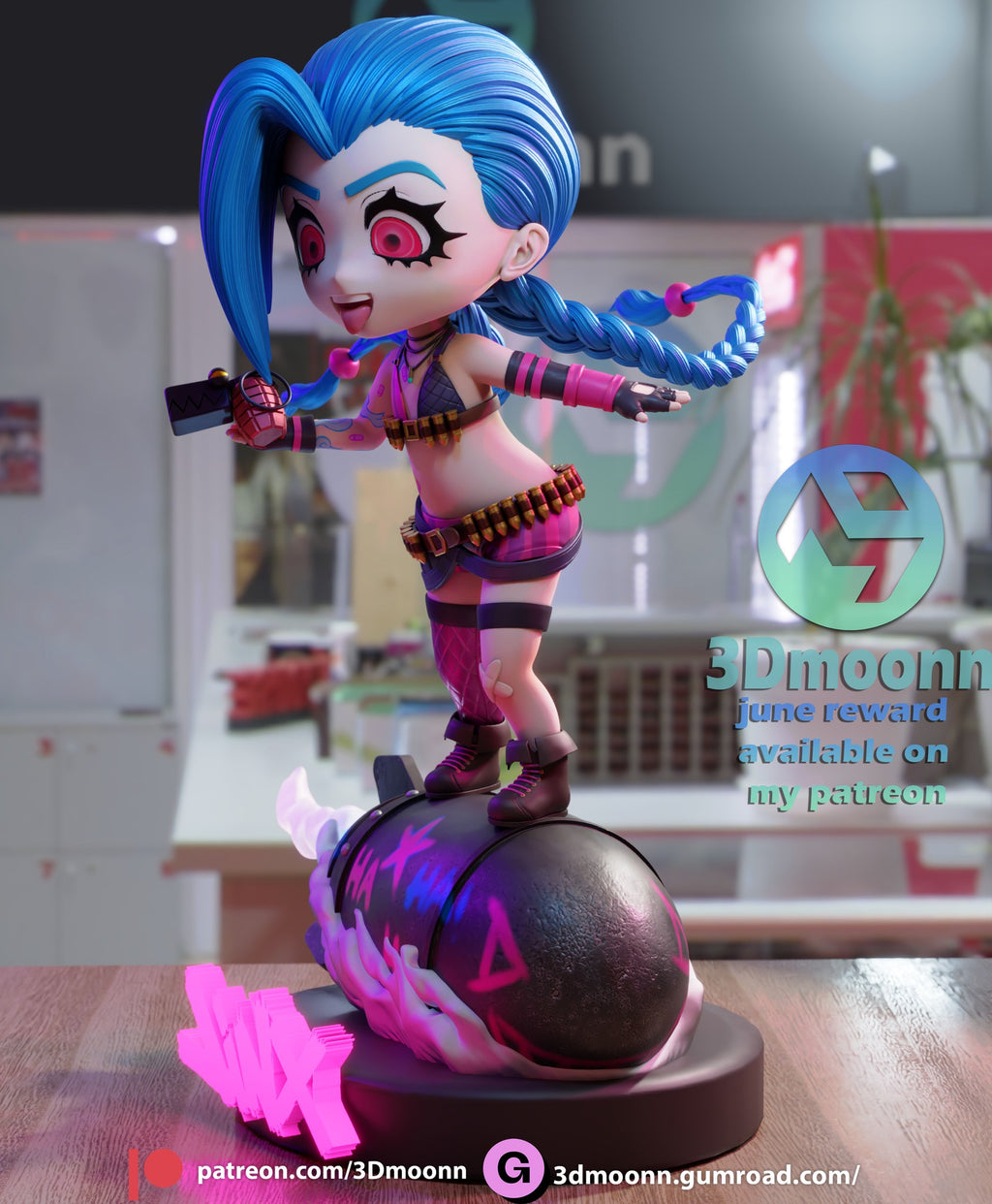 jinx arcane 3dmoonn chibi