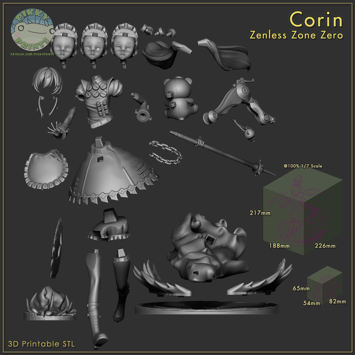 Corin Wickes (Zenless Zone Zero) resin figure by PikkyPrints — studio render 5