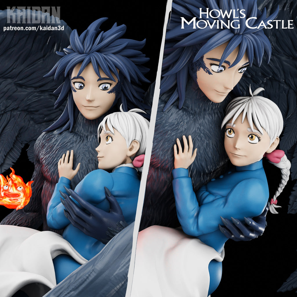 Howl and Sophie (Howl's Moving Castle) resin figure by Kaidan 3D — studio render 3