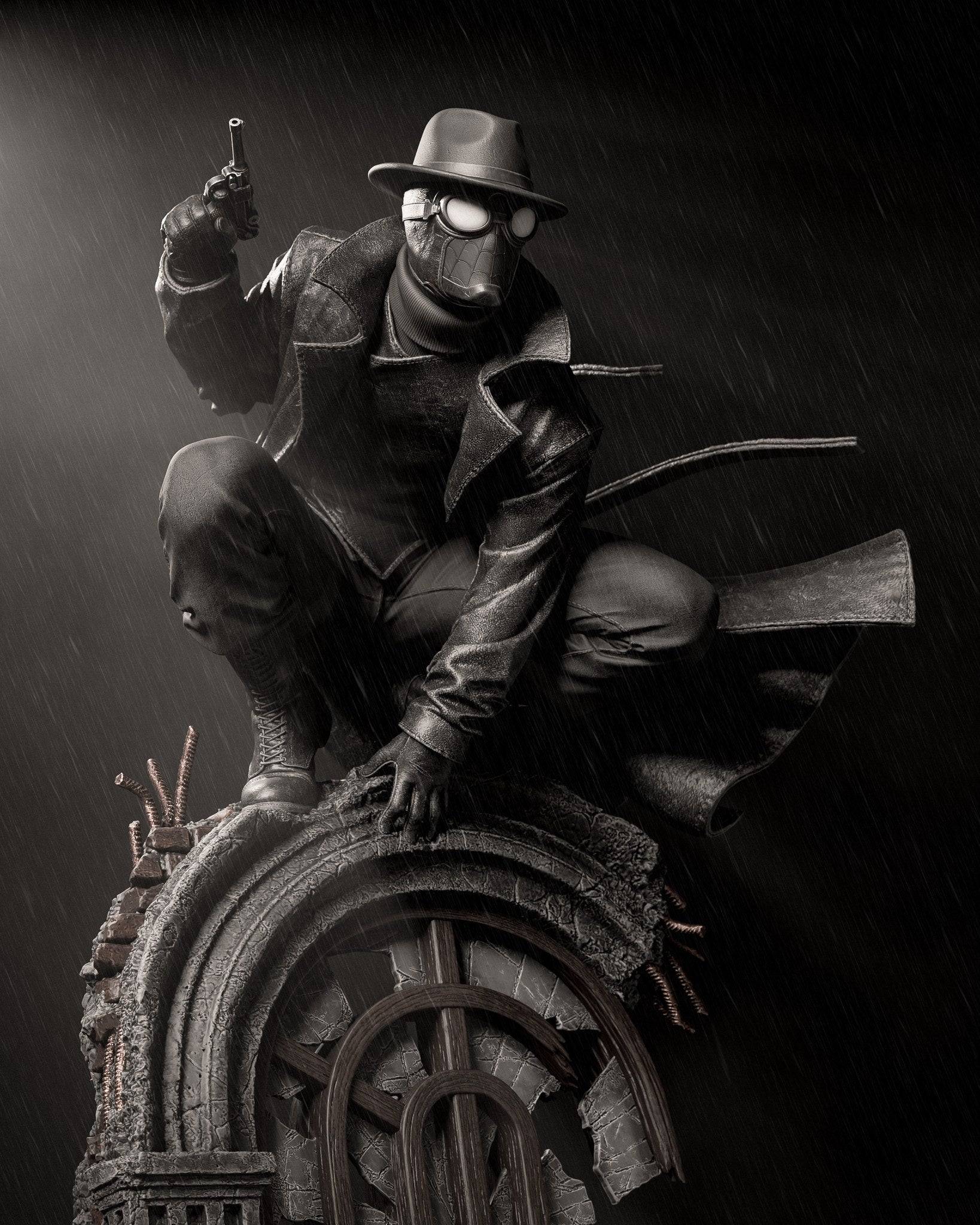 Spider-Man Noir (Marvel) resin figure by CA 3D Studios — studio render 6