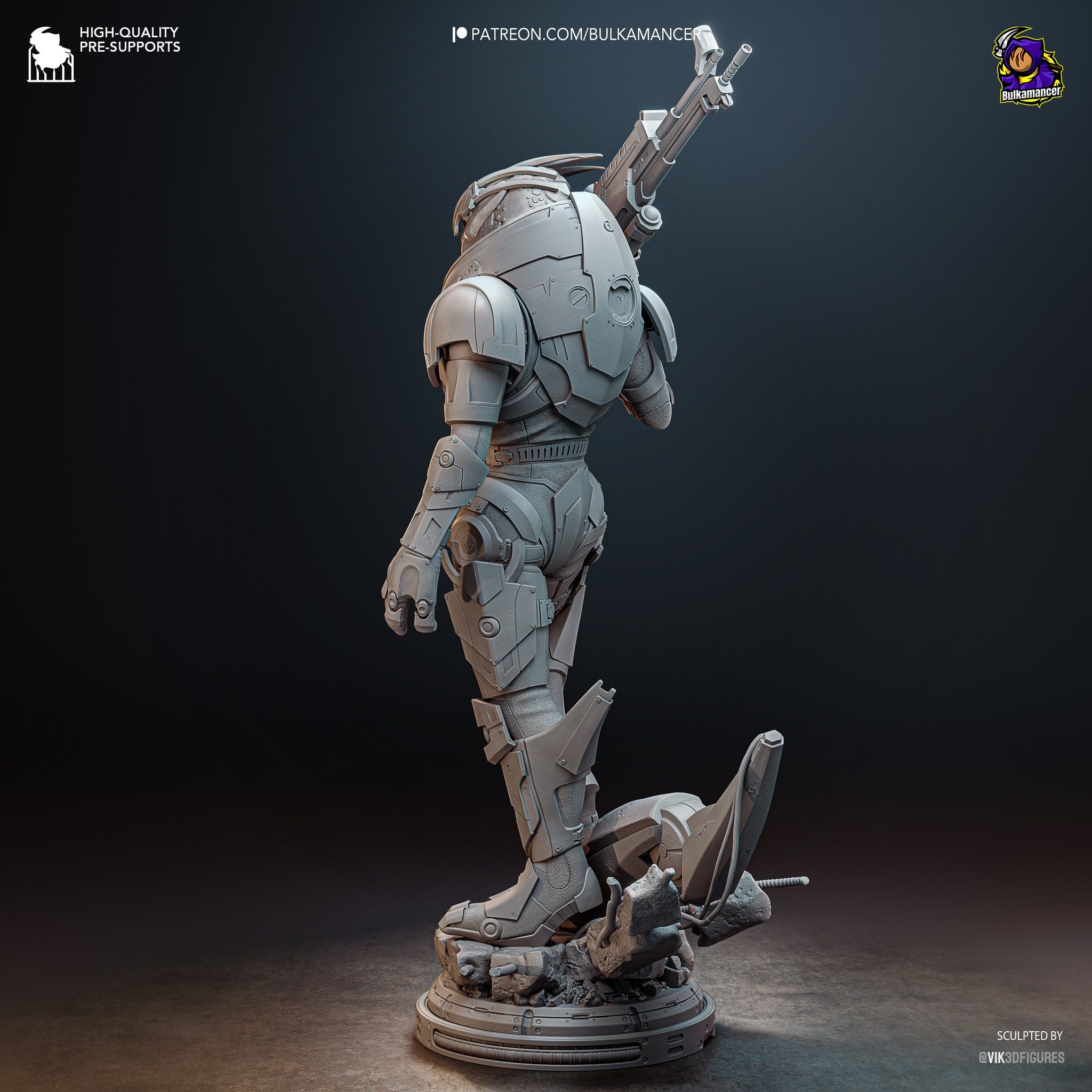 Garrus Vakarian (Mass Effect) resin figure by Bulkamancer — studio render 14