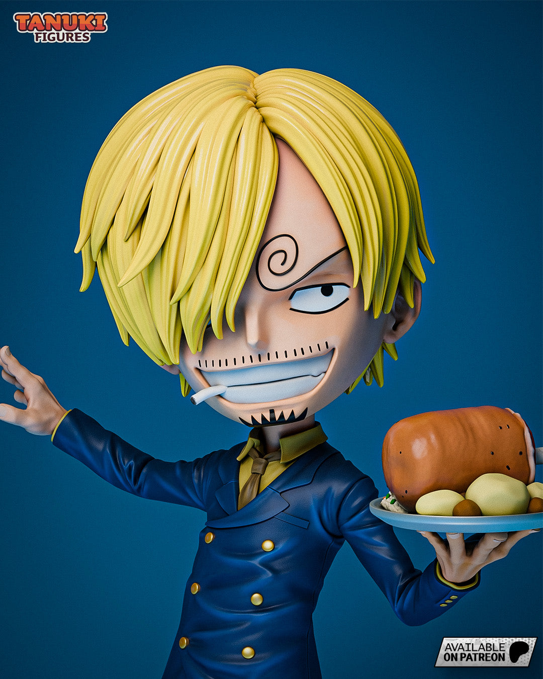Sanji (One Piece) resin figure by Tanuki Figures — studio render 7