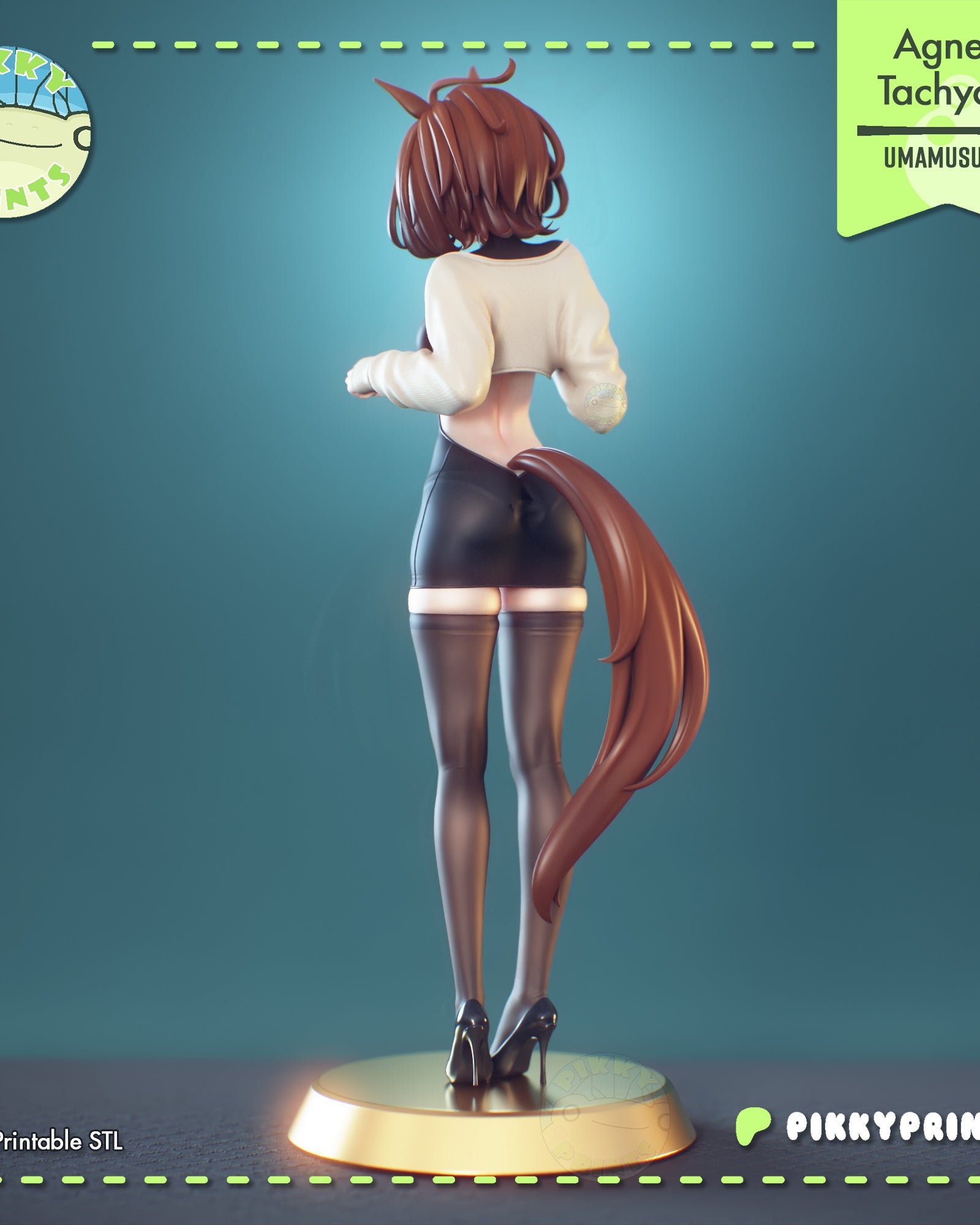 Agnes Tachyon (Umamusume) resin figure by PikkyPrints — studio render 3