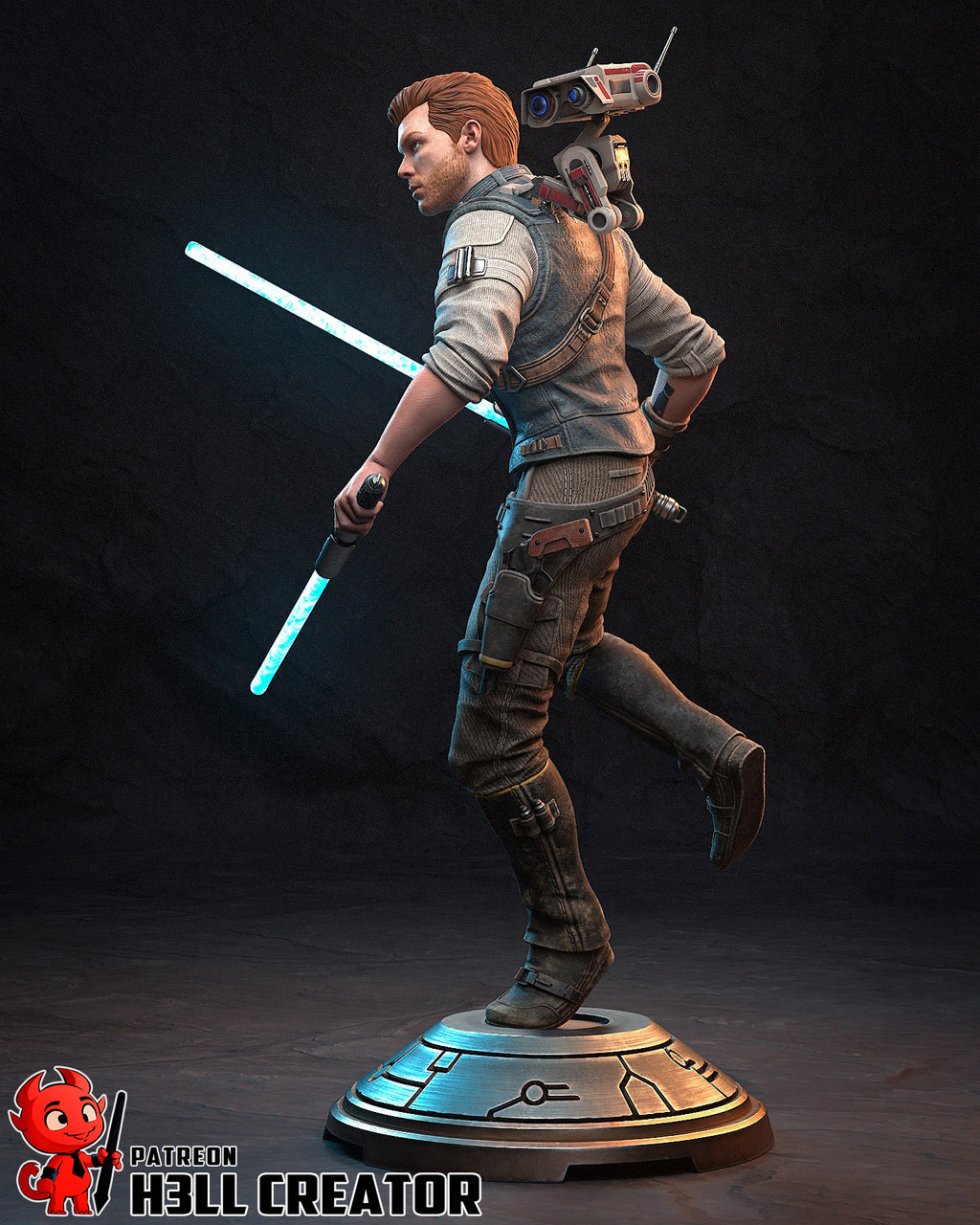 Cal Kestis (Star Wars) resin figure by h3LLcreator — studio render 7