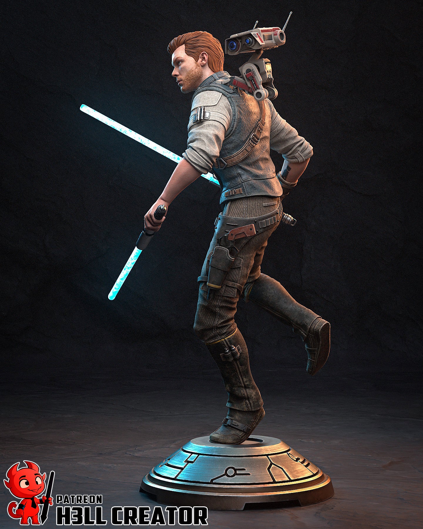 Cal Kestis (Star Wars) resin figure by h3LLcreator — studio render 7