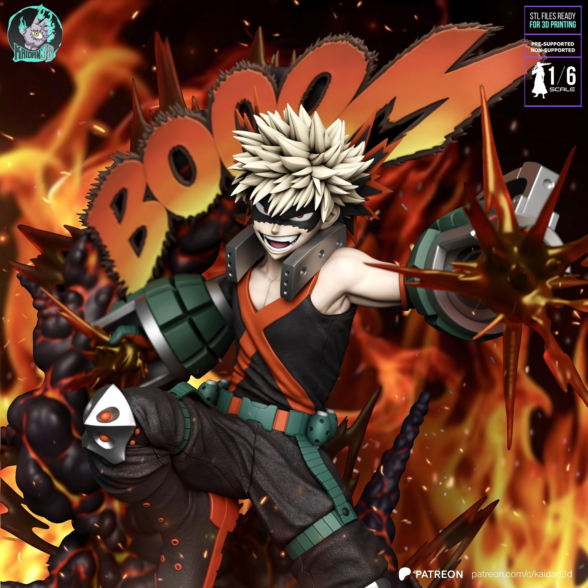My Hero Academia Origin Trio (My Hero Academia) resin figure by Kaidan 3D — studio render 4