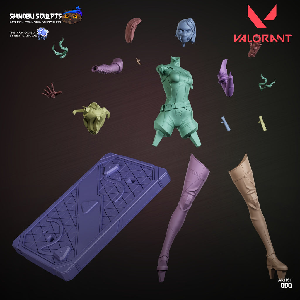 Viper (Valorant) resin figure by Shinobu Sculpts — studio render 7