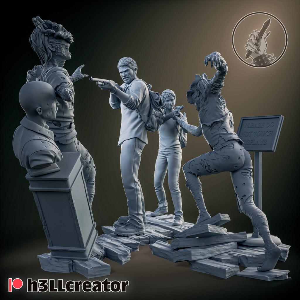 Joel and Ellie (The Last of Us) resin figure by h3LLcreator — studio render 3