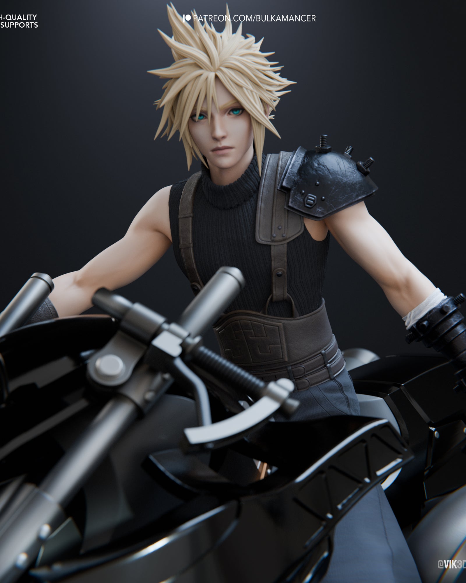 Cloud Strife (Final Fantasy) resin figure by Bulkamancer — studio render 1