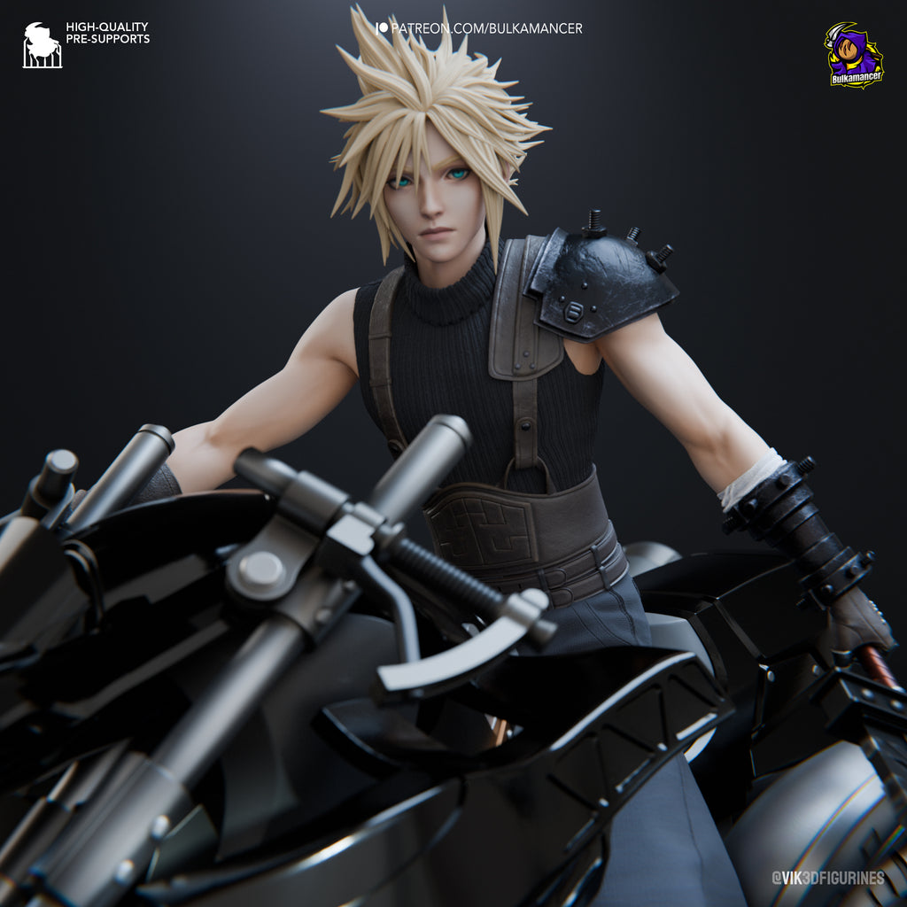Cloud Strife (Final Fantasy) resin figure by Bulkamancer — studio render 1