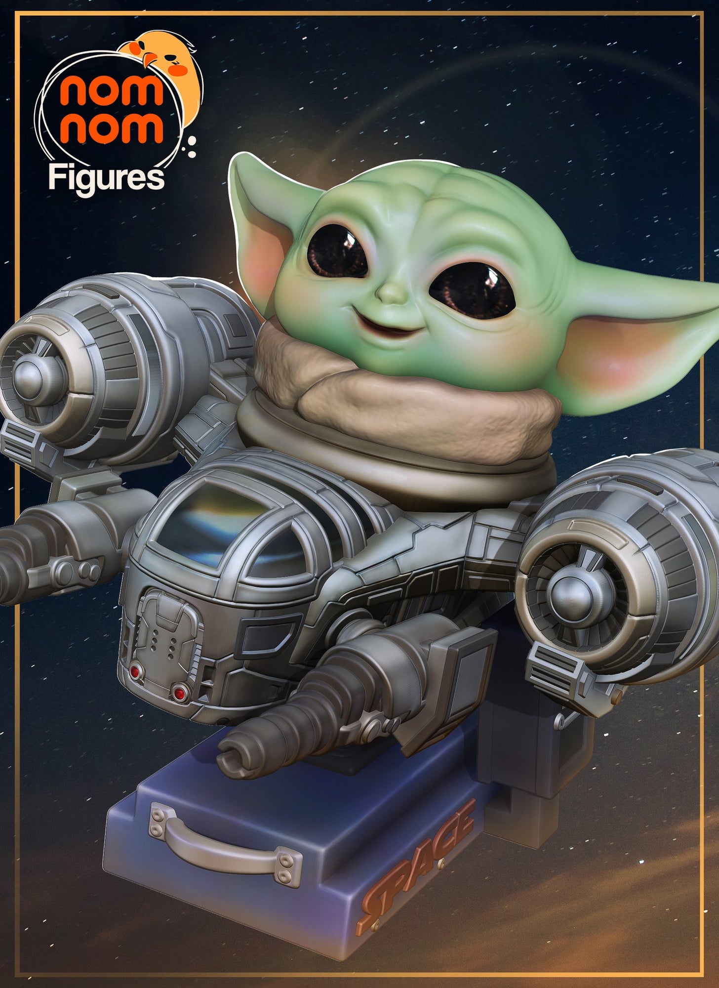 Grogu Star Wars Chibi resin figure by NomNom Figures — studio preview 1