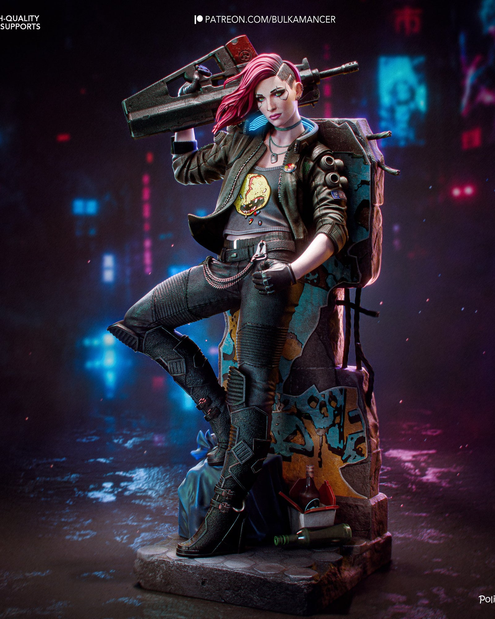 V (Valerie) (Cyberpunk 2077) resin figure by Bulkamancer — studio render 3