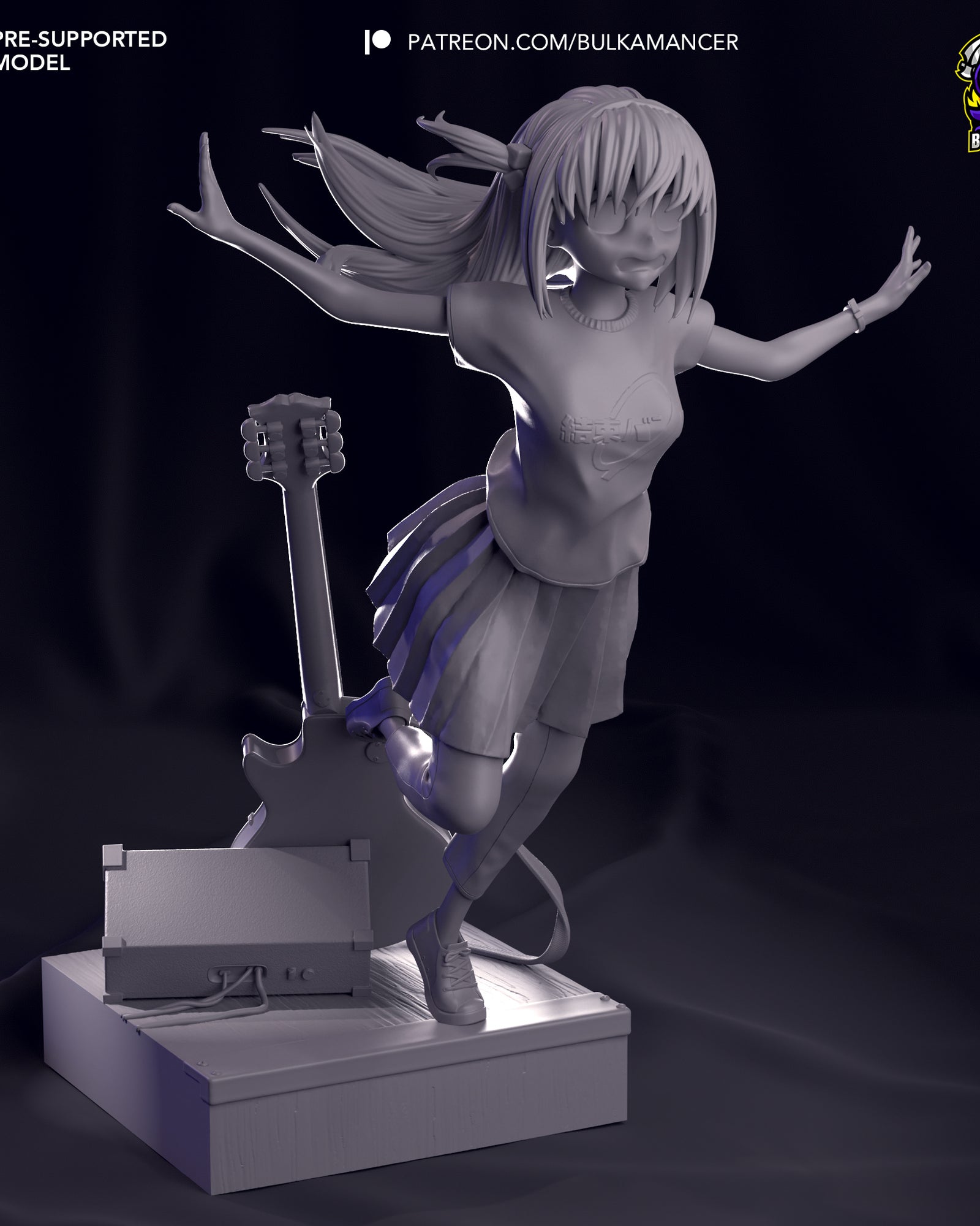 Hitori Gotoh (Bocchi the Rock) resin figure by Bulkamancer — studio render 5