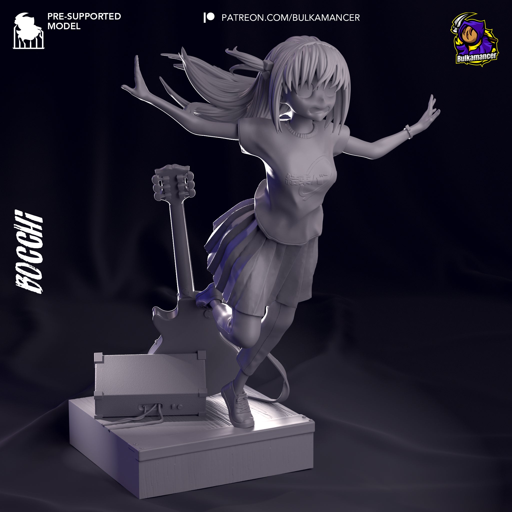 Hitori Gotoh (Bocchi the Rock) resin figure by Bulkamancer — studio render 5