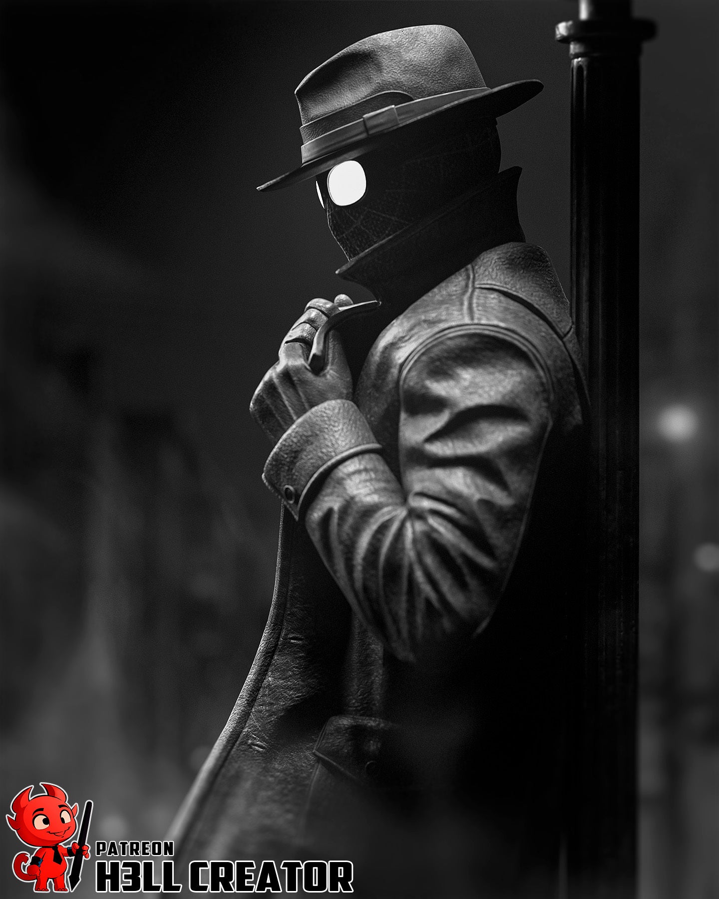 Spider-Man Noir (Marvel) resin figure by h3LLcreator — studio render 3
