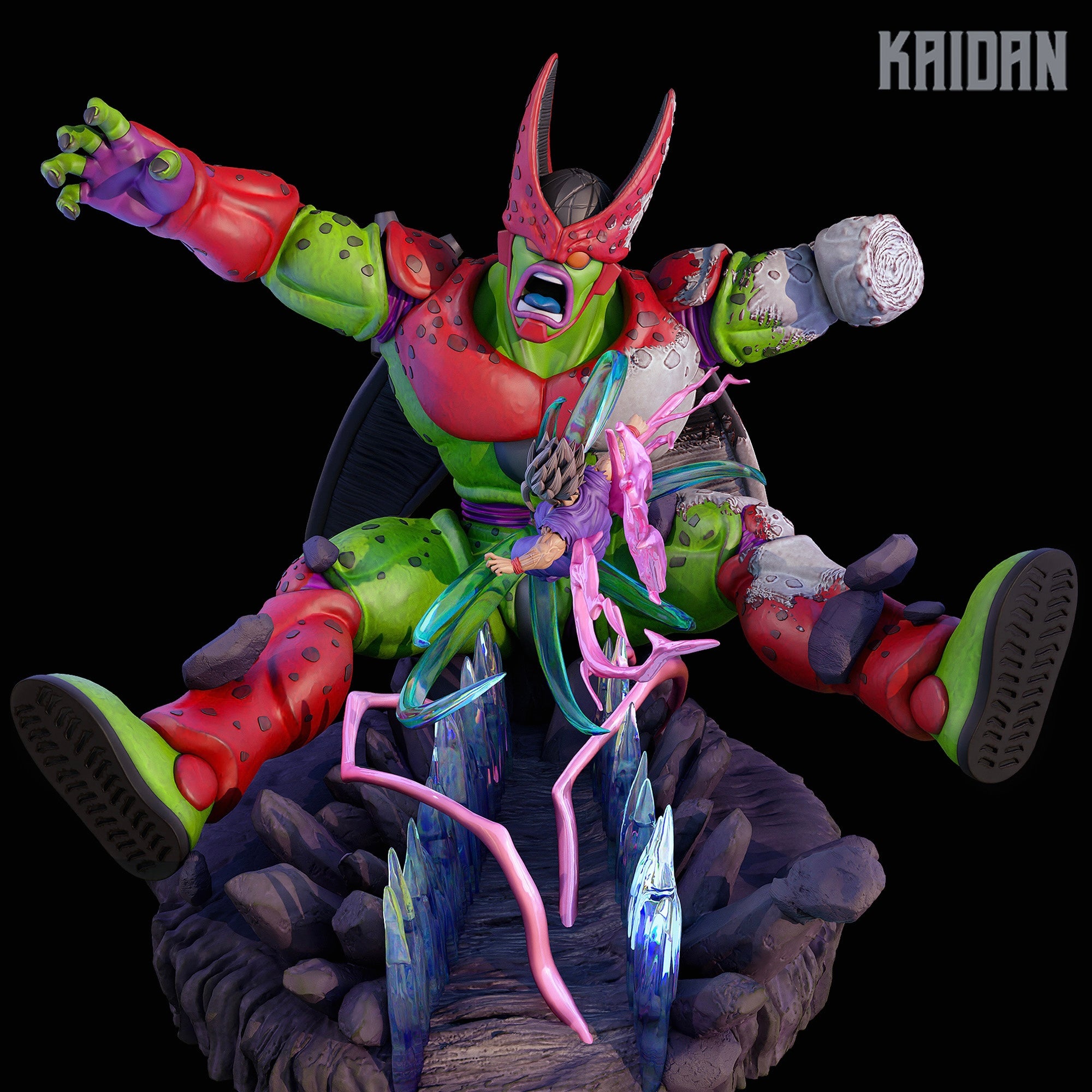 Cell Max and Gohan (Dragon Ball) resin figure by Kaidan 3D — studio render 5