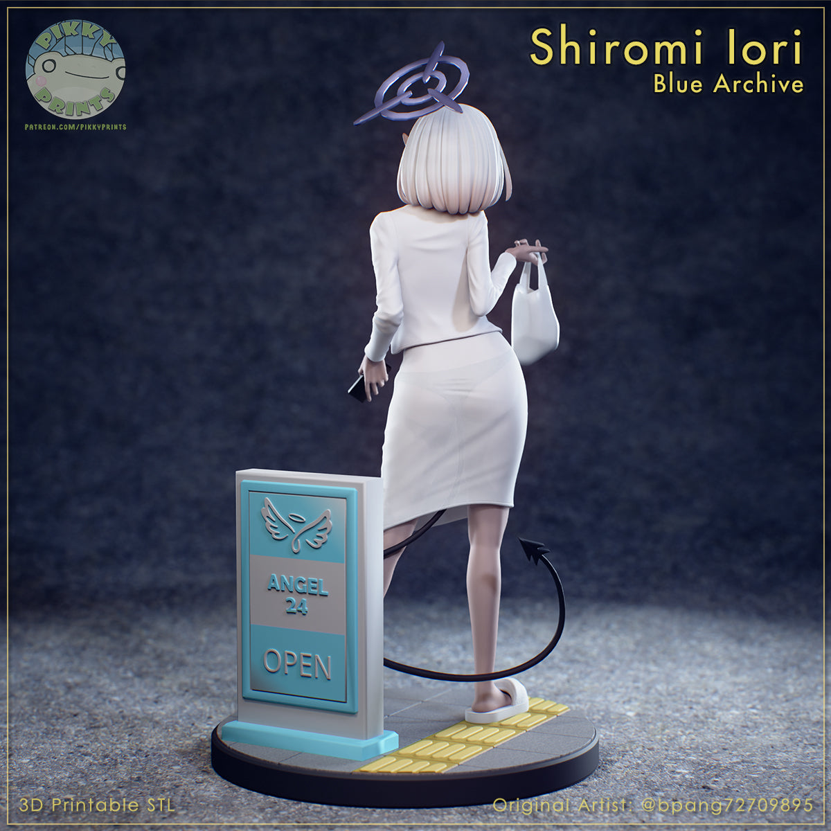 Shiromi Iori (Blue Archive) resin figure by PikkyPrints — studio render 3