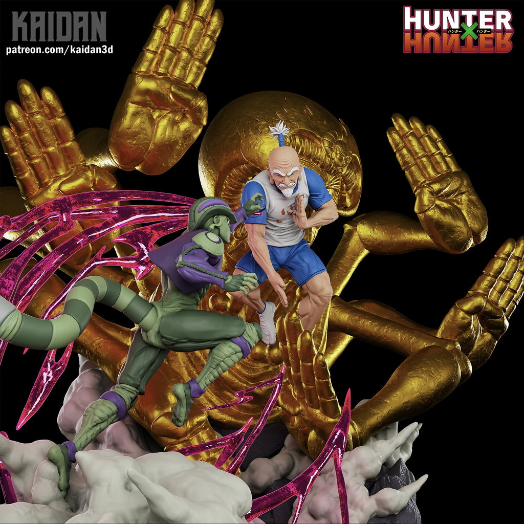 Netero and Meruem (Hunter x Hunter) resin figure by Kaidan 3D — studio render 3