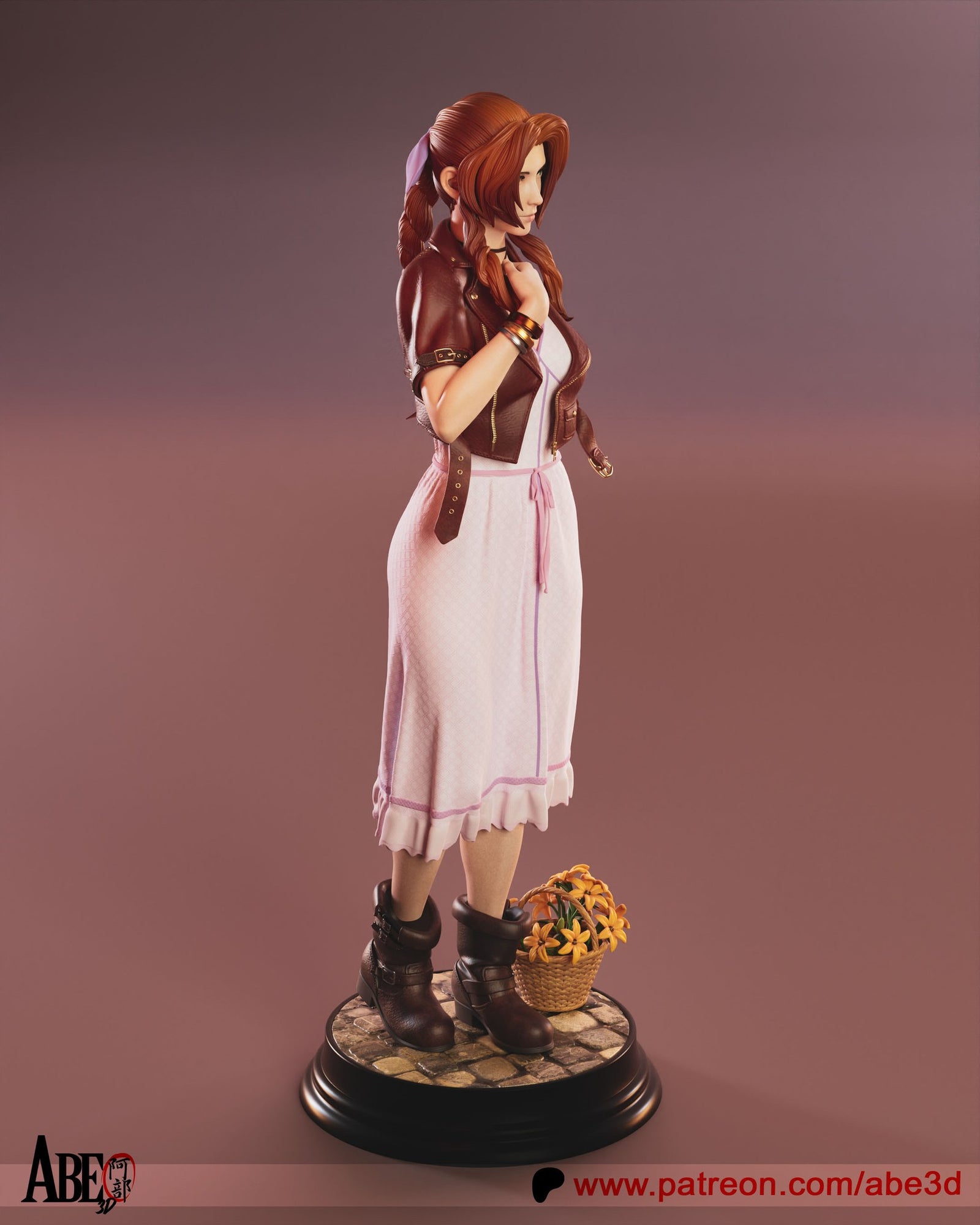 Aerith Gainsborough (Final Fantasy) resin figure by Abe3D — studio render 5