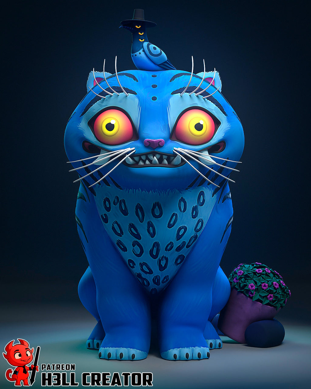 Derpy Tiger and Sussie (KPop Demon Hunters) resin figure by h3LLcreator — studio render 3