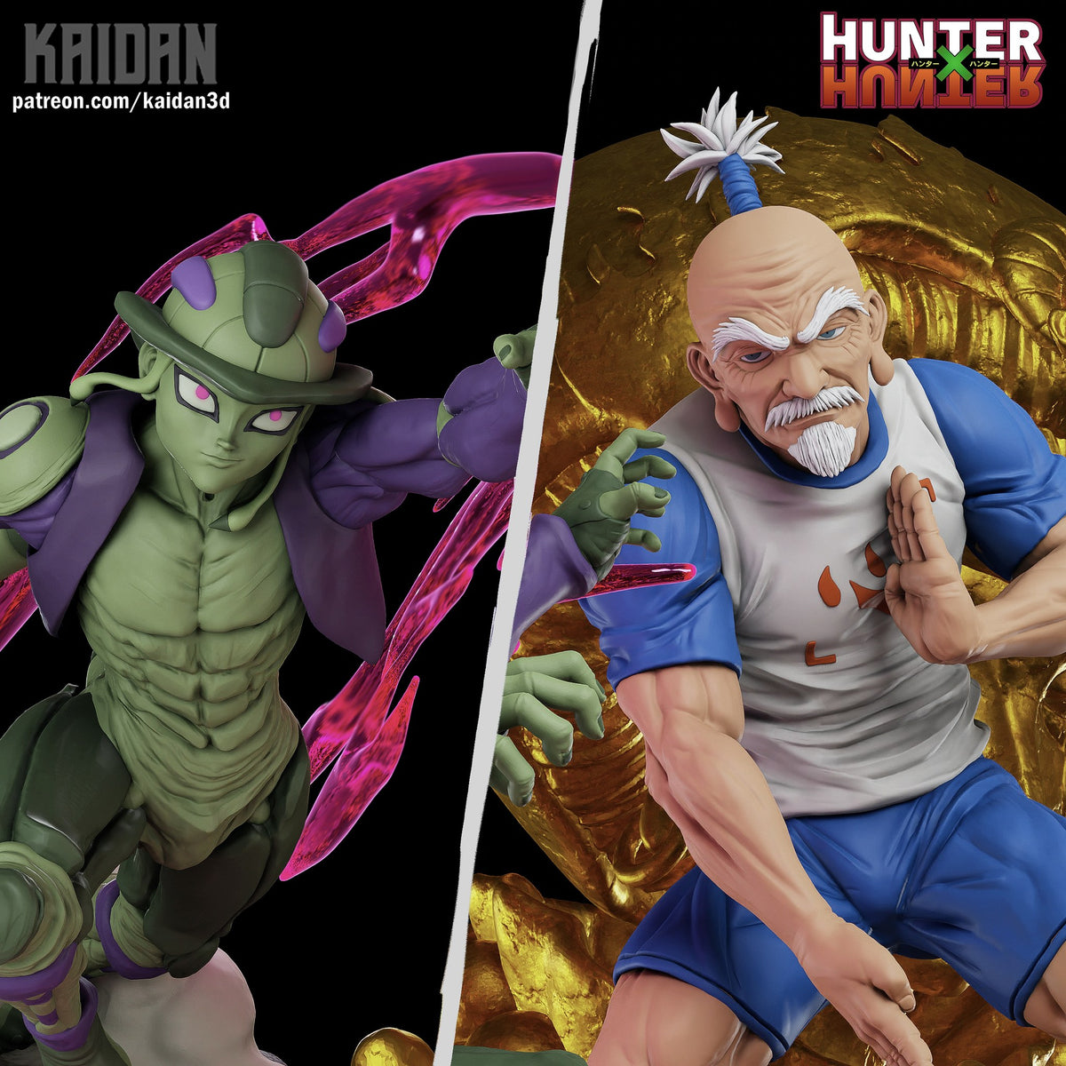 Netero and Meruem (Hunter x Hunter) resin figure by Kaidan 3D — studio render 5