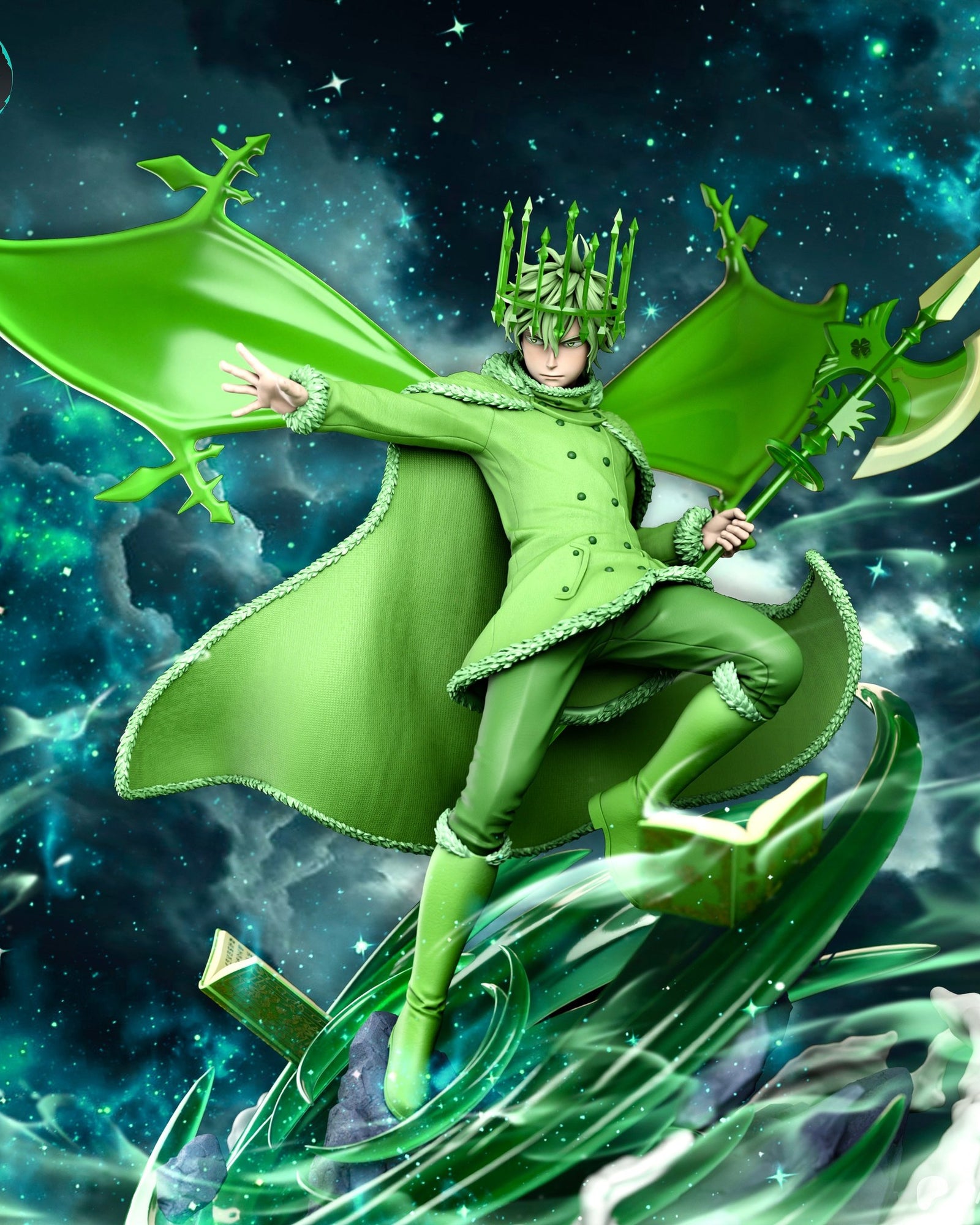 Yuno (Black Clover) resin figure by Kaidan 3D — studio render 2