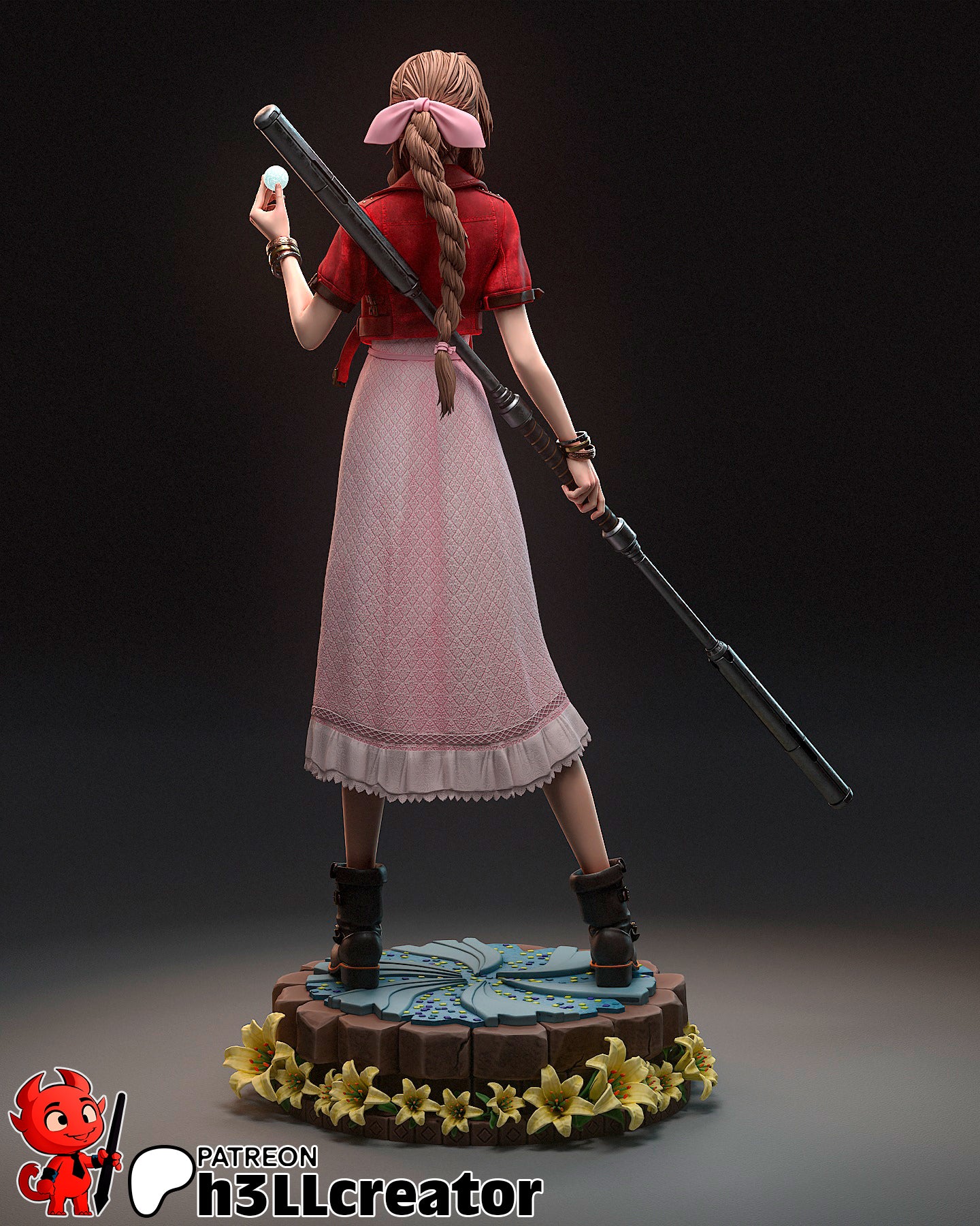 Aerith Gainsborough (Final Fantasy) resin figure by h3LLcreator — studio render 7
