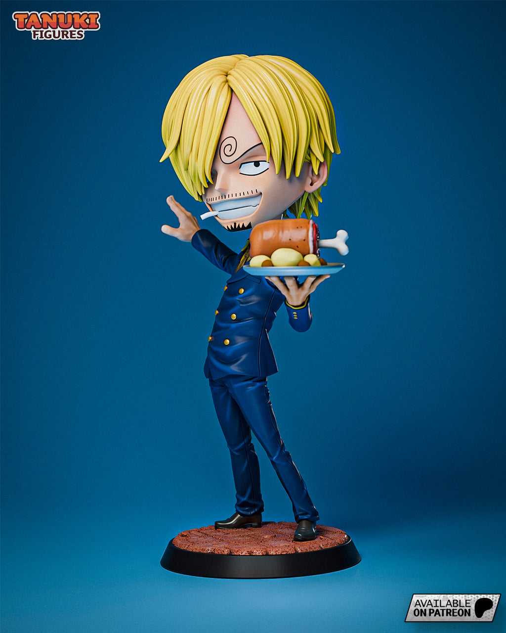 Sanji (One Piece) resin figure by Tanuki Figures — studio render 2