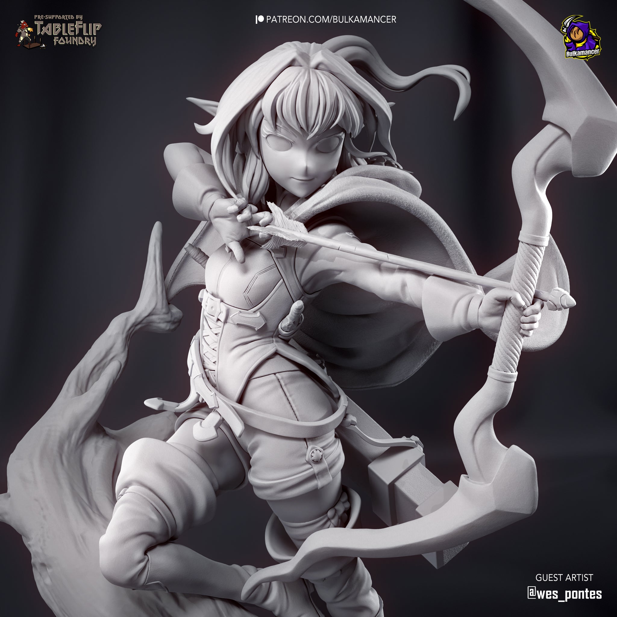 High-Elf Archer (Goblin Slayer) resin figure by Bulkamancer — studio render 8