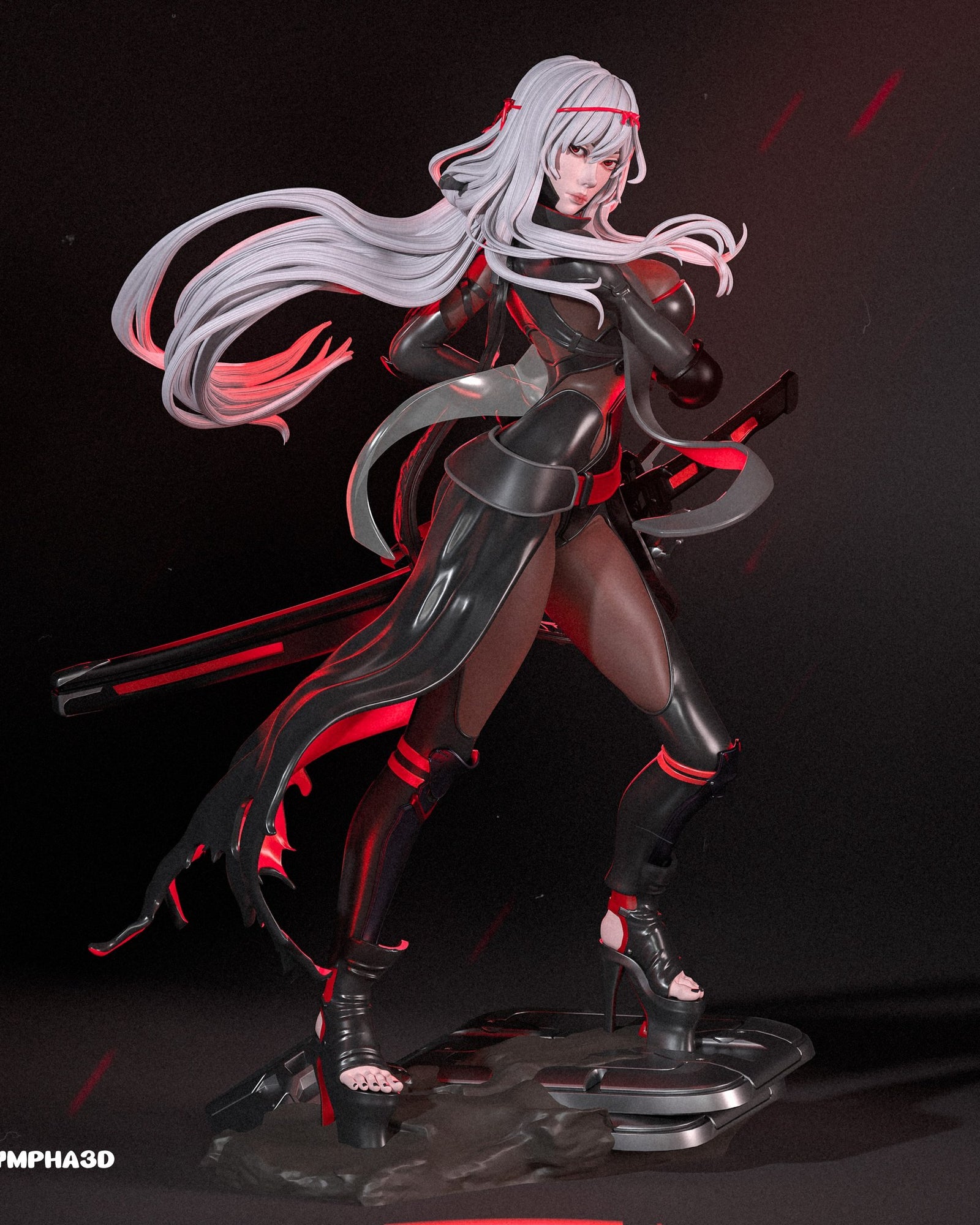 Scarlet: Black Shadow (NIKKE: Goddess of Victory) resin figure by Nympha — studio render 2