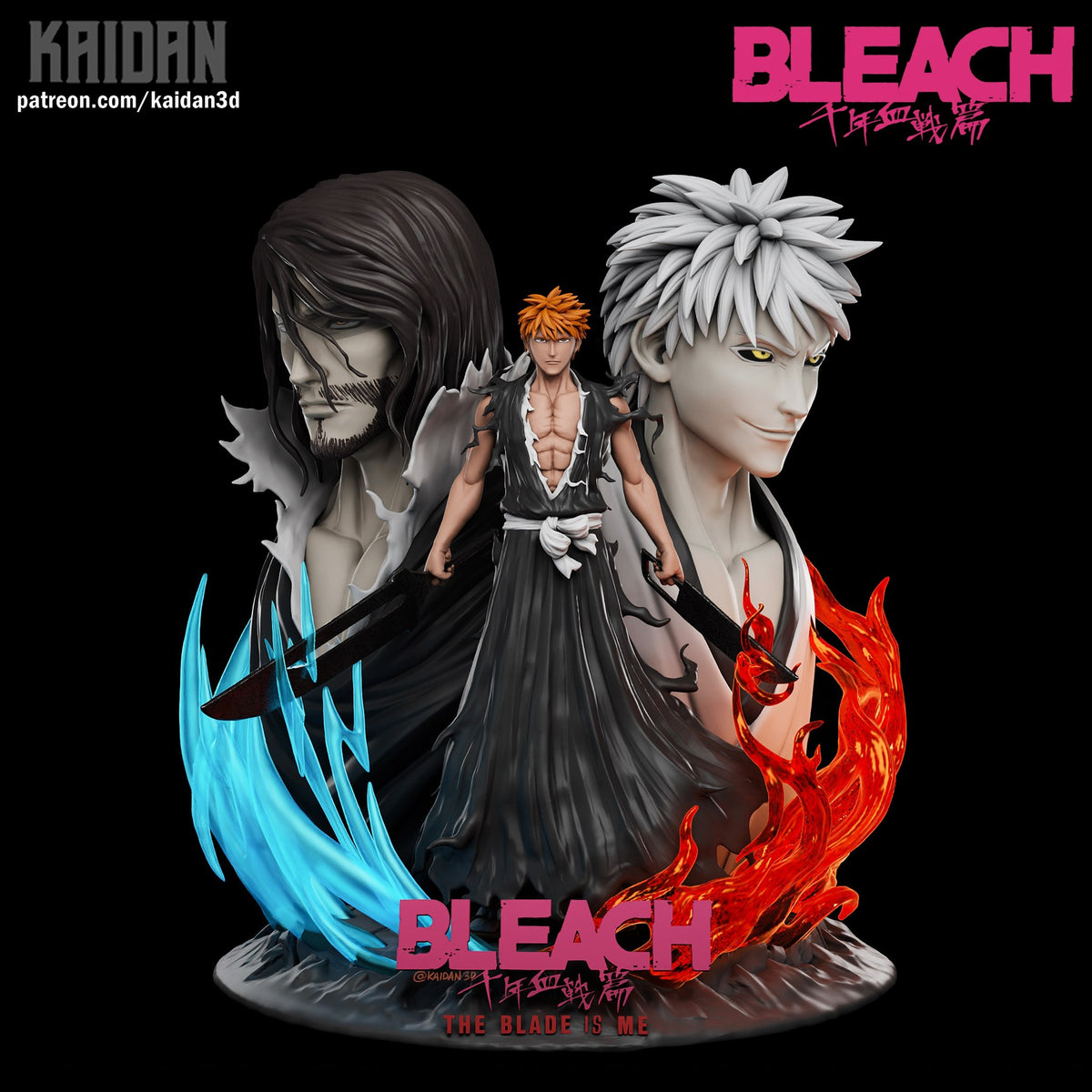 Ichigo Kurosaki (Bleach) resin figure by Kaidan 3D — studio render 2