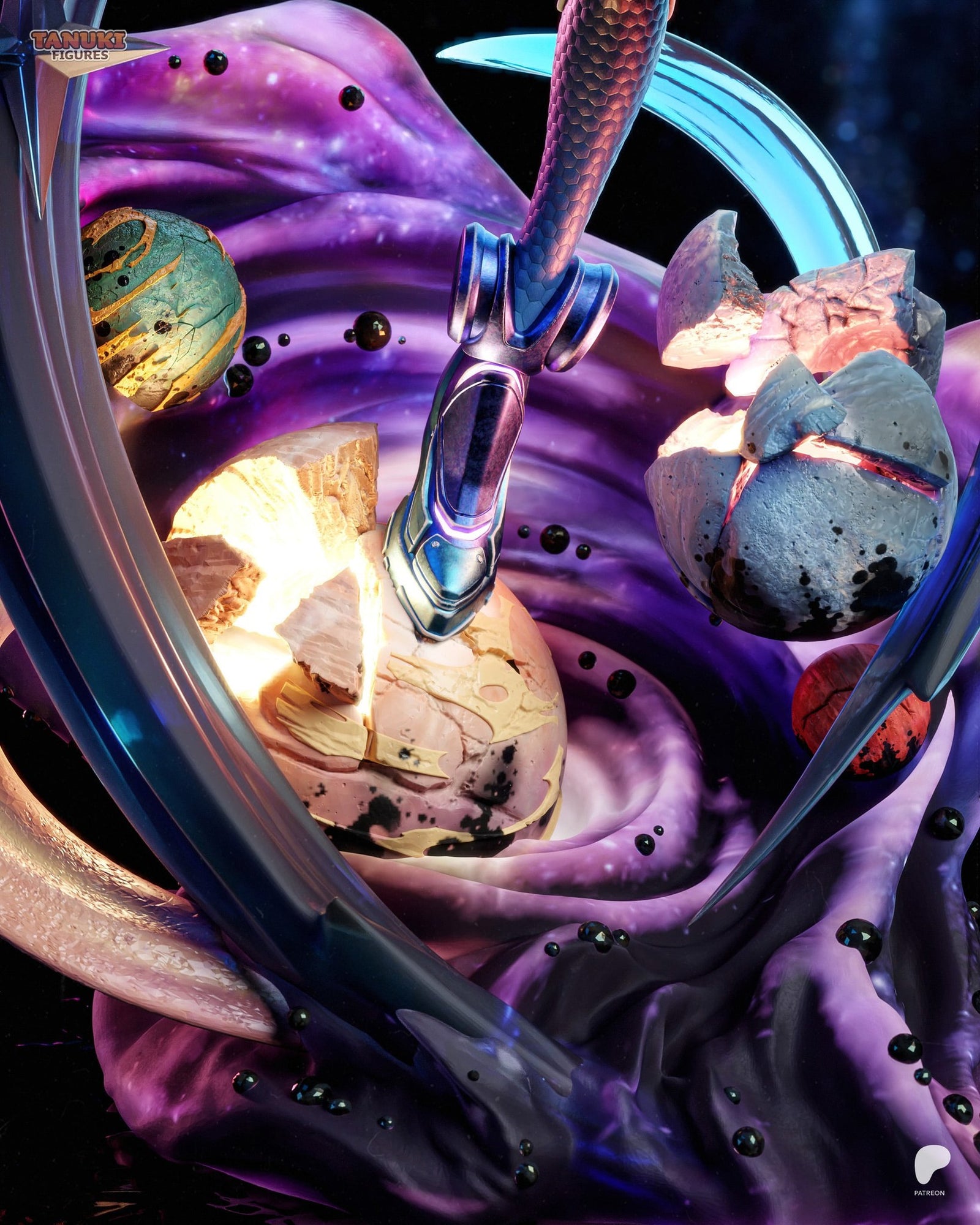 Galacta (Marvel) resin figure by Tanuki Figures — studio render 5