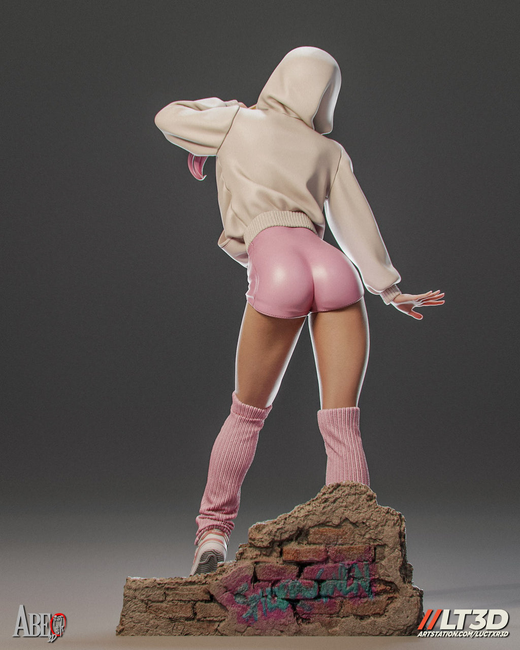Gwen Stacy (Marvel) resin figure by Abe3D — studio render 4