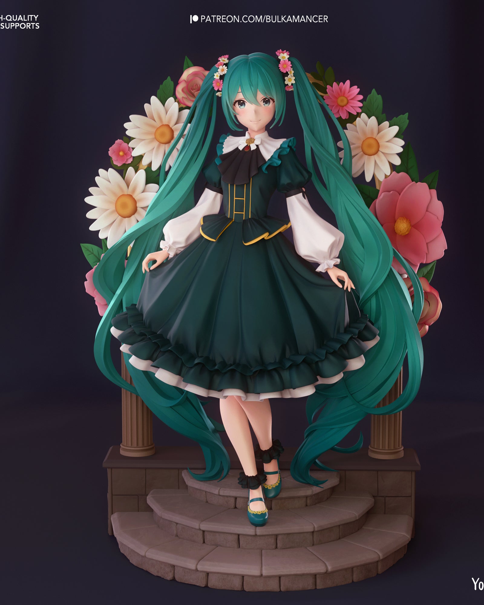 Hatsune Miku (Vocaloid) resin figure by Bulkamancer — studio render 2