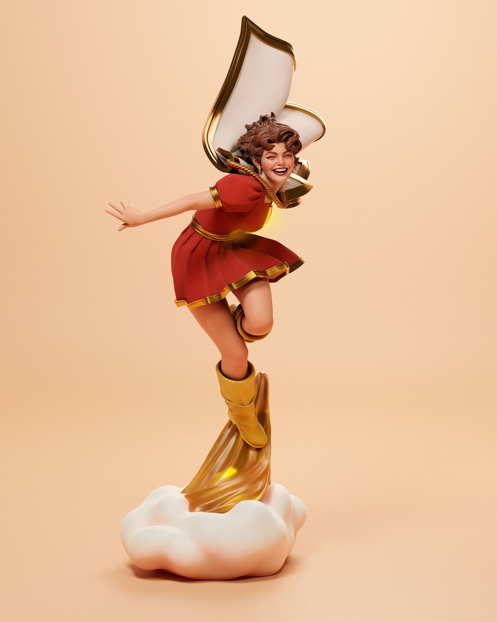 Mary Marvel (DC) resin figure by Abe3D — studio render 3