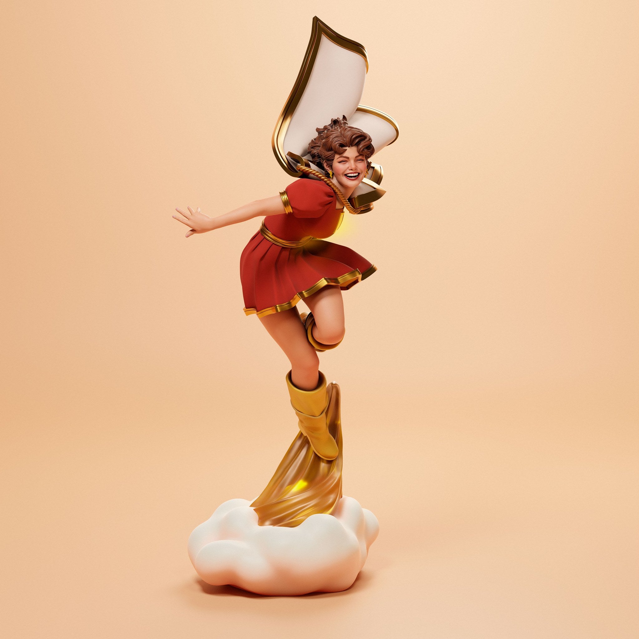 Mary Marvel (DC) resin figure by Abe3D — studio render 3