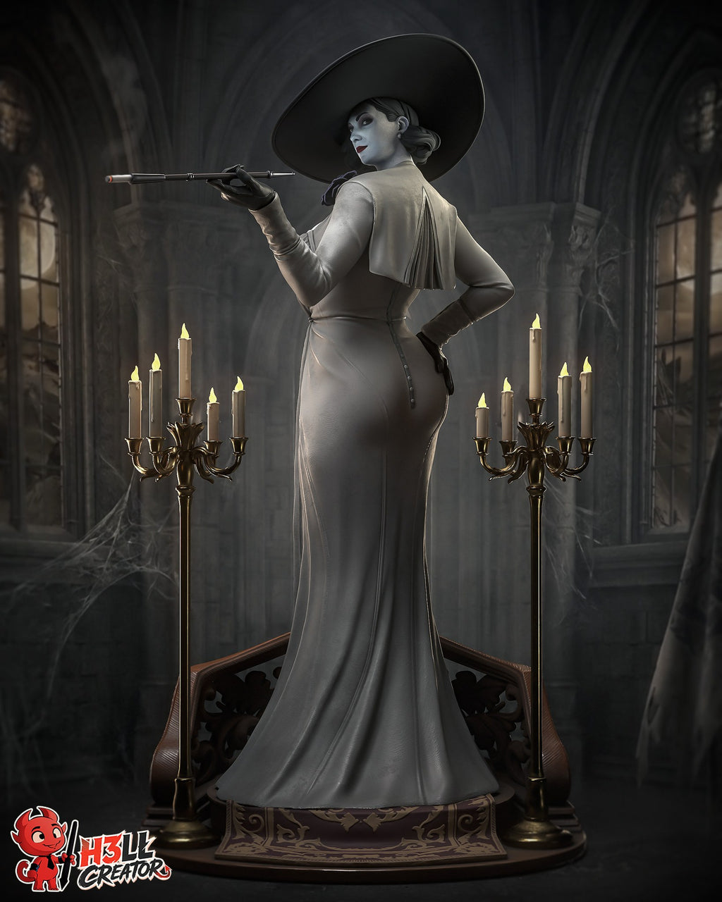 Alcina Dimitrescu (Resident Evil) resin figure by h3LLcreator — studio render 3