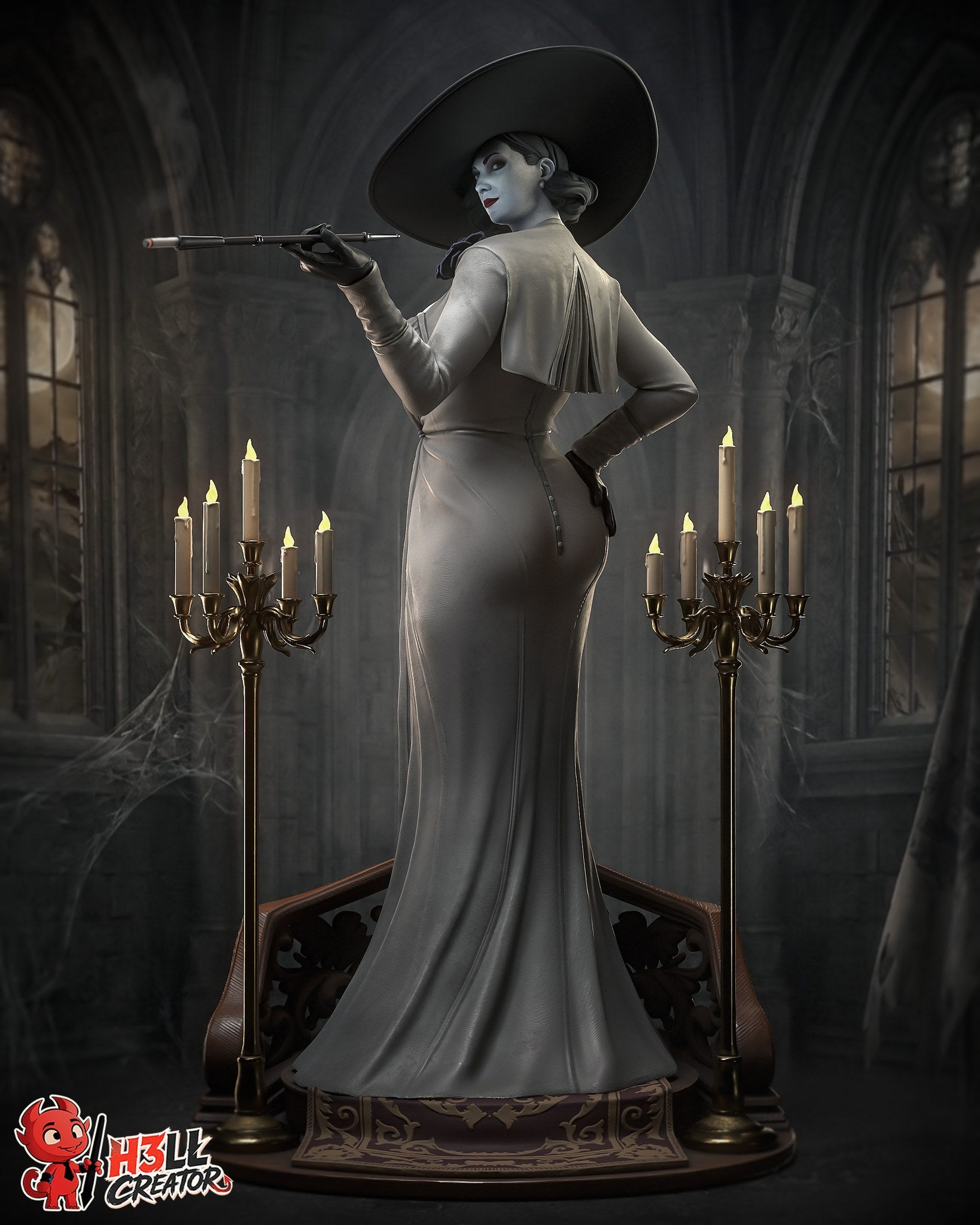 Alcina Dimitrescu (Resident Evil) resin figure by h3LLcreator — studio render 3